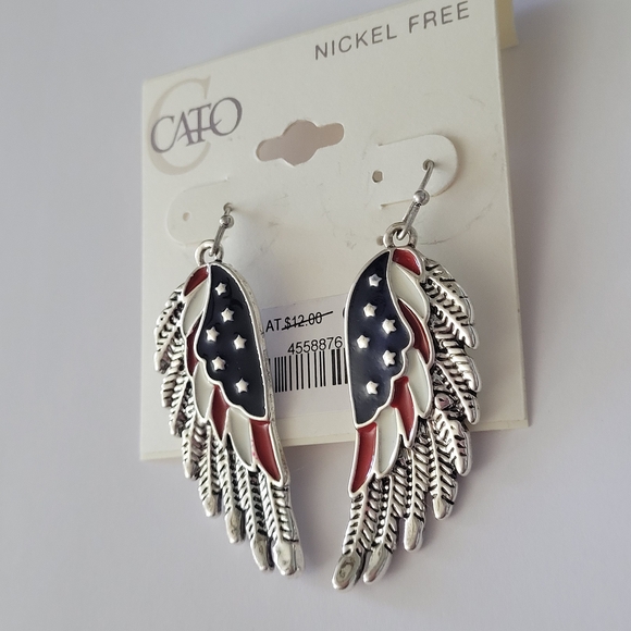 Cato Patriotic Wing Earrings - Picture 2 of 3